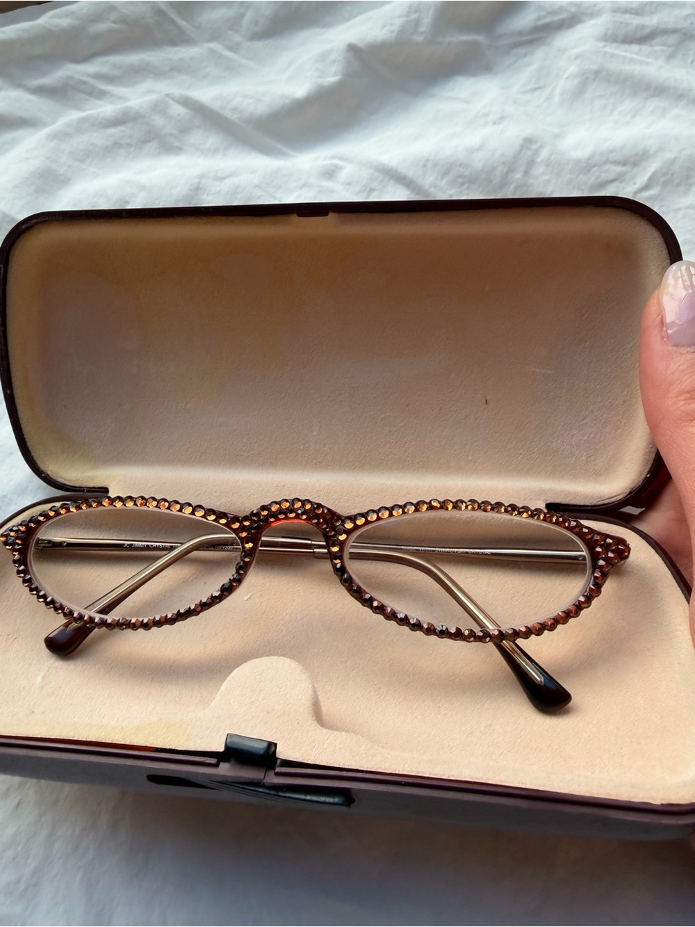 Jimmy Crystal NY Swarovski Rhinestone Reading Glasses +2.00 GL787 With Case - Picture 10 of 12